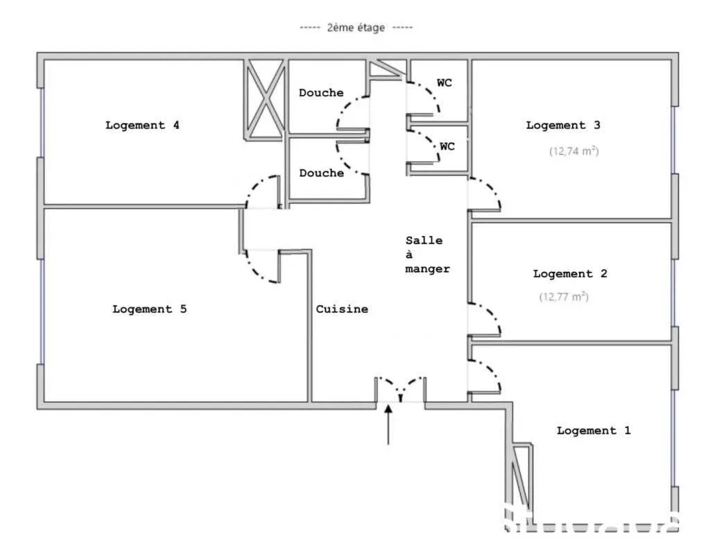 Plan de l'appartement en colocation