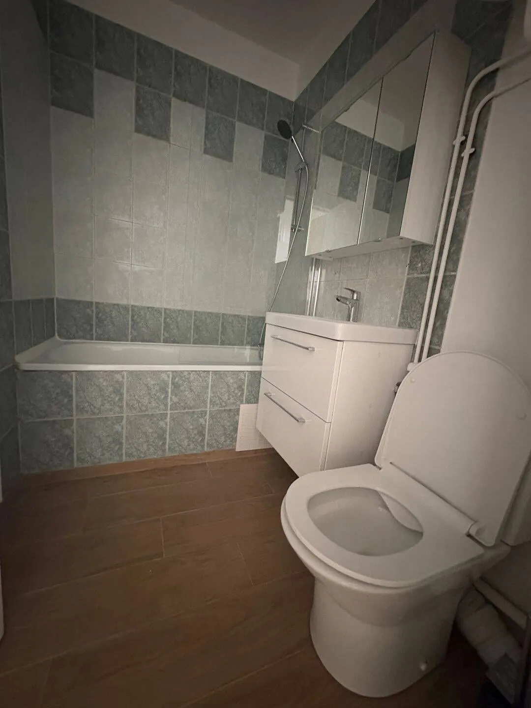 Salle de bains avec baignoire et WC