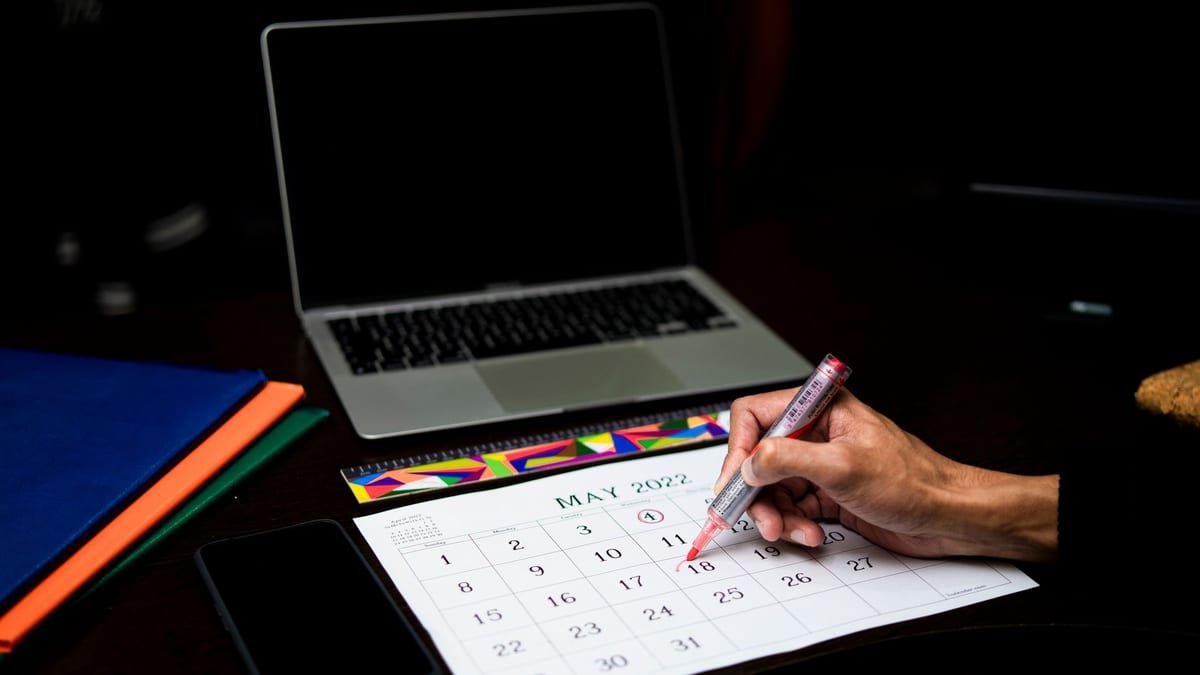 Calendrier marquant le délai de rétractation après un compromis de vente