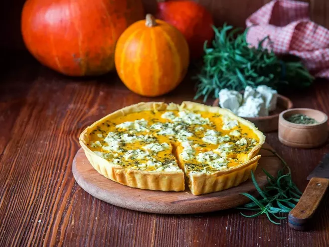 Butternut Squash and Ham Quiche