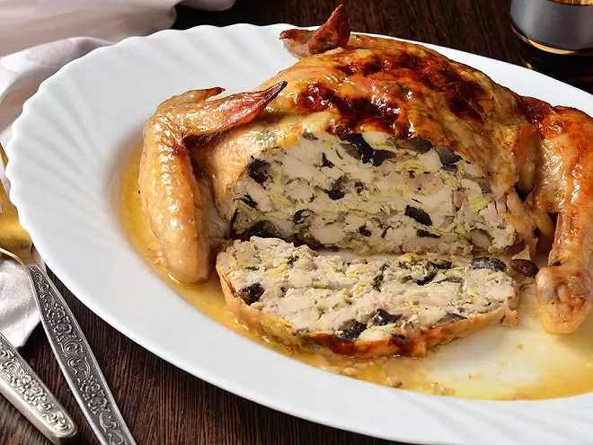 Capon Stuffed with Chestnuts and Mushrooms